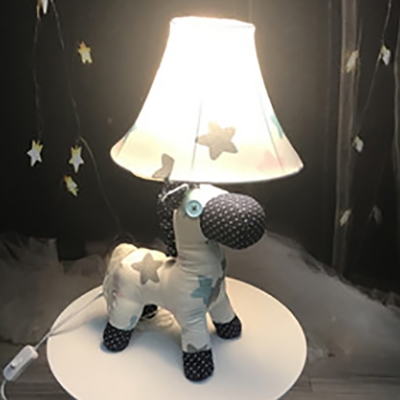 Toy Horse LED Desk Light 1 Light Cute Fabric Eye-Caring Plug In Reading Light for Study Room