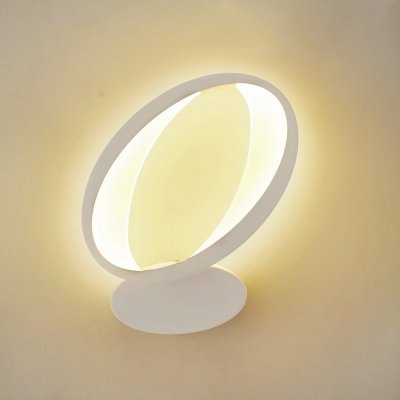 White Oval LED Sconce Light Simple Style Acrylic Sconce Lamp in Warm/White for Stair Foyer