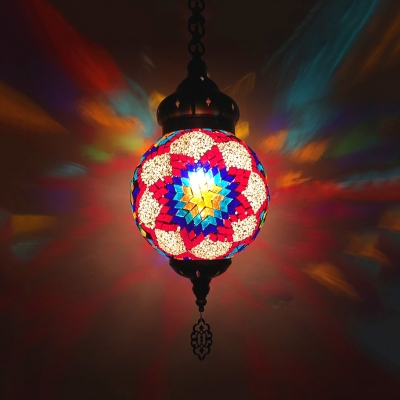 1/4 Pack Moroccan Turkish Ceiling Pendant Lantern Shape 1 Light Glass Hanging Light for Shop(not Specified We will be Random Shipments)