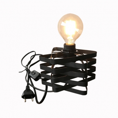 3 Designs Choice Metal Table Light Cafe One Light Industrial Plug In Desk Lamp in Black