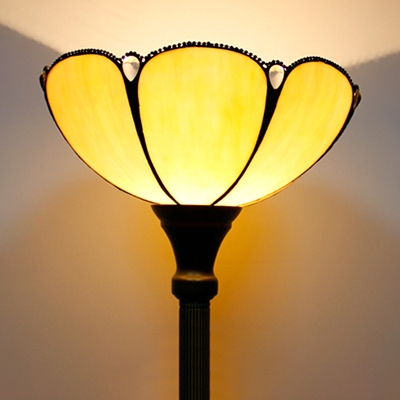 One Head Bowl Shade Floor Light Tiffany Rustic Clear/Purple/White/Yellow Glass Floor Lamp for Villa Hotel