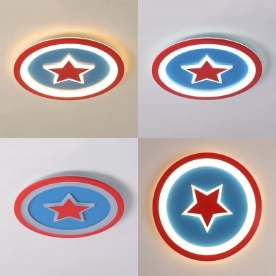 Acrylic Red Star Ceiling Mount Light Creative LED Ceiling Fixture in Warm/White for Kid Bedroom
