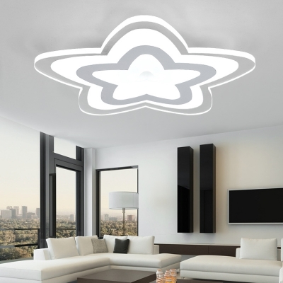 Acrylic Star LED Flush Light Modern Third Gear/Warm/White Lighting Ceiling Lamp for Teen