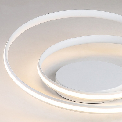 Acrylic Swirl Ceiling Mount Light Bedroom Contemporary Black/White LED Ceiling Lamp in Warm/White