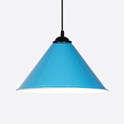 Cone Shade Corridor Pendant Light Aluminum 1 Head Macaron Loft Candy Colored Hanging Lamp