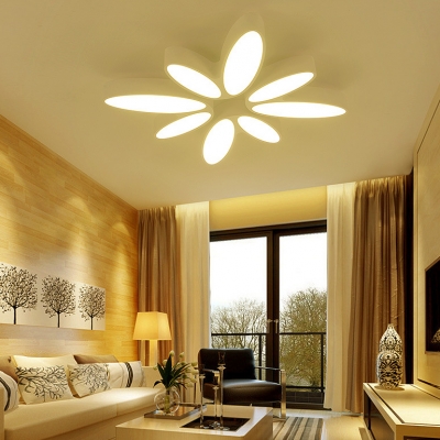 Petal Living Room Ceiling Light Metal Contemporary LED Flushmount Light in Warm/White