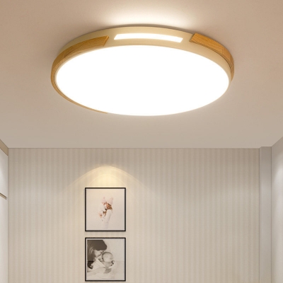 Round Kid Bedroom Ceiling Fixture Acrylic Simple Style LED Flush Ceiling Light in White