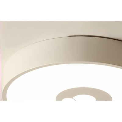 Simple Style Concentric Circle Ceiling Mount Light Metal Black/White LED Flush Light in Warm/White for Foyer