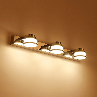 Urn Bathroom LED Vanity Light Stainless Steel 3 Lights Waterproof Wall Light in Warm/White