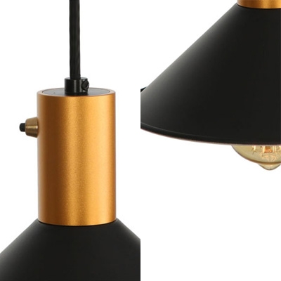 1 Light Conical Shade Hanging Light Nordic Style Metal Macaron Colored Pendant Lamp for Kitchen