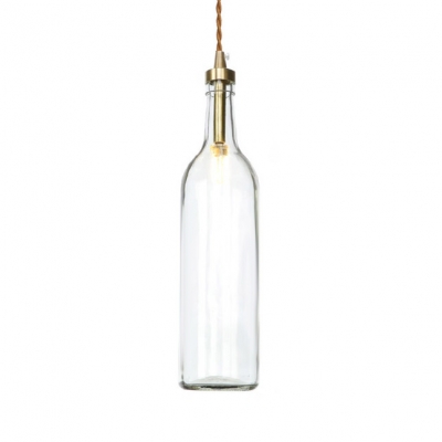 One Light Wine Bottle Ceiling Pendant Retro Loft Glass Multi-Color Choice Hanging Light for Bar