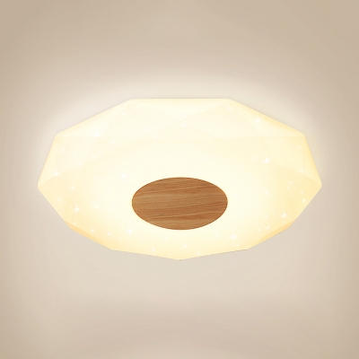 Modern Diamond Shaped Ceiling Mount Light Acrylic Flush Lamp in Warm/White for Living Room