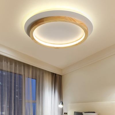 Corridor Bathroom Circle Flushmount Light Acrylic Modern Beige LED Ceiling Lamp in Warm/White