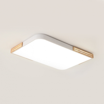 Simple Style Rectangle LED Ceiling Mount Light Acrylic White Ceiling Fixture in Warm/White for Bedroom