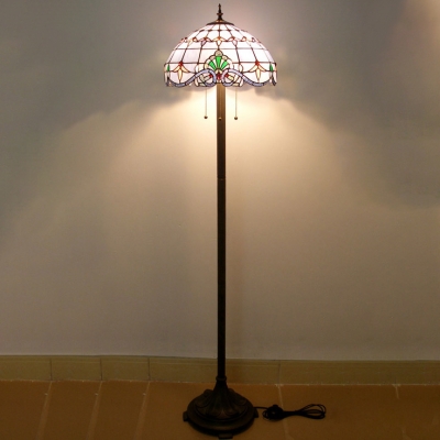 Sunflower/Victorian Bedroom Floor Lamp Stained Glass 3 Lights Tiffany Antique Floor Light