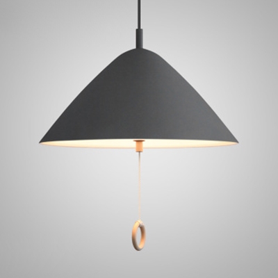 Aluminum Umbrella Shape Pendant Light One Light Nordic Style Hanging Light in Gray/White for Bedroom