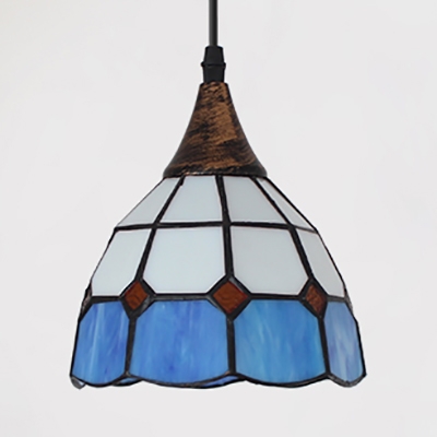 Dining Table Small Pendant Light Stained Glass 1 Light 6 Inch Tiffany Style Hanging Lamp