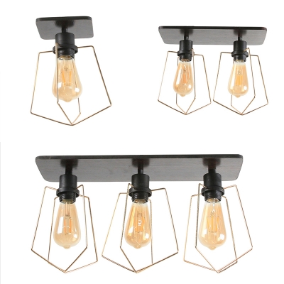 Edison Bulb Ceiling Mount Light 1/2/3 Lights Vintage Glass Flush Light for Corridor Dining Room