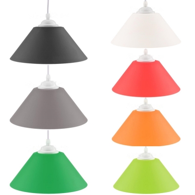 Funnel Cafe Pendant Light Plastics 1 Light Vintage Multi Color Option Hanging Light