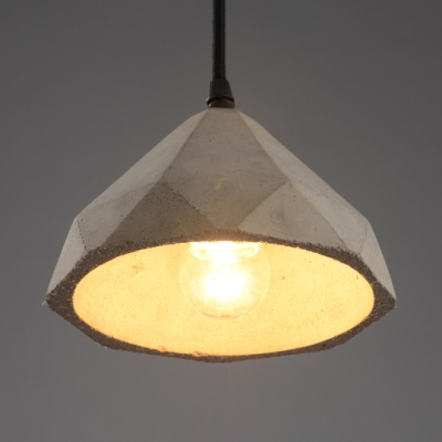 Metal Diamond Suspension Light 1 Light Antique Style Hanging Lamp in Gray for Restaurant