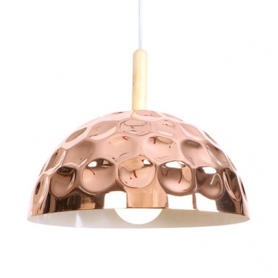 Modern Barn/Dome/Funnel Ceiling Light 1 Light Metal Pendant Light in Rose Gold for Restaurant