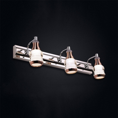 Modern Chrome LED Vanity Lighting Antifogging 2/3 Lights Aluminum Sconce Lamp in Warm/White for Bathroom