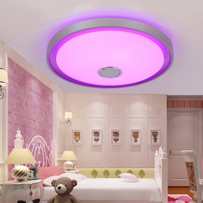 Round Living Room Led Ceiling Light Acrylic 7 Color Remote Control