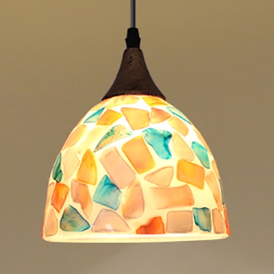 Shell Domed Shade Pendant Light Shop Dining Room Tiffany Style Small Ceiling Pendant