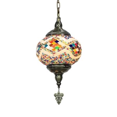 1/6 Pack Cafe Lantern Hanging Light Stained Glass 1 Light Mosaic Suspension Light(not Specified We will be Random Shipments)