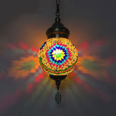 1/6 Pack Moroccan Hanging Light Globe Shade 1 Light Glass Ceiling Pendant for Villa(not Specified We will be Random Shipments)