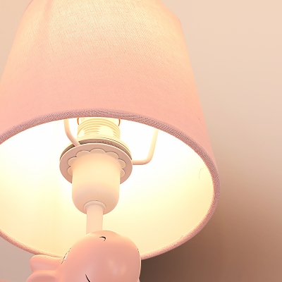 1 Light Flower Giraffe Desk Lamp Cute Resin Eye-Caring LED Reading Light in Blue/Pink for Kid Bedroom