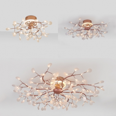 Twig Cloth Shop Ceiling Mount Light Metal 48/78/135 Lights Luxurious Flush Light in Gold