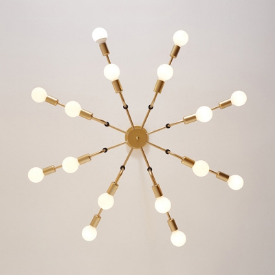 6/12/16 Lights Snowflake Chandelier Elegant Style Metal Hanging Light in Gold for Cafe Restaurant