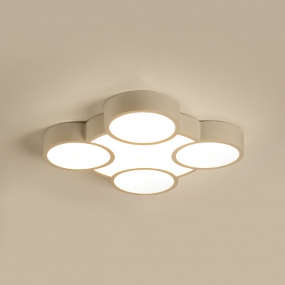 Acrylic Round LED Ceiling Light Child Bedroom 3/4/5 Heads Modern Flushmount Light in Warm/White