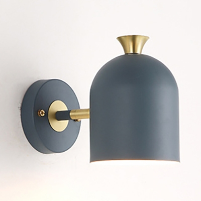 Contemporary Macaron Colored Sconce Light Cup 1 Light Metal Sconce Lamp for Kids Bedroom