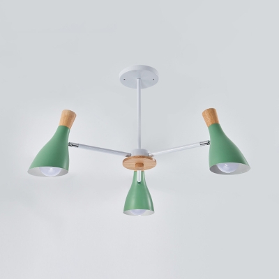 Creative Bottle Chandelier 3 Lights Metal Ceiling Light in White/Gray/Green/Pink for Restaurant