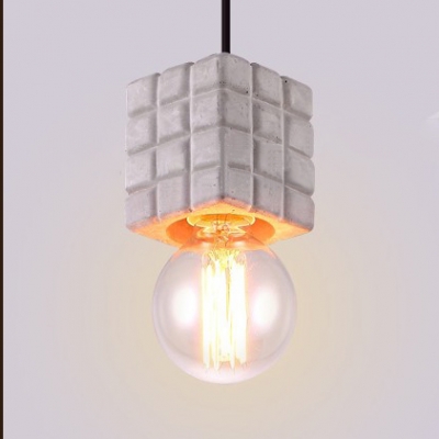 Glass Orb Suspension Light with Rubik's Cube 1 Light Industrial Hanging Light in Gray for Bar