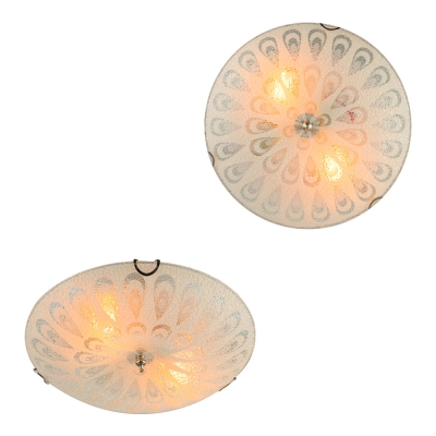 Gorgeous Flush Mount Ceiling Light Adorned with Delicate Glass Shade and Transparent Crystal Ball