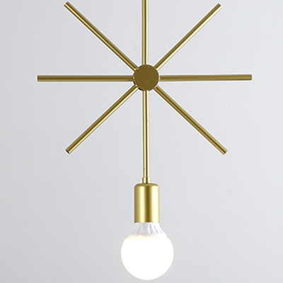 Industrial Gold Hanging Light Open Bulb 3 Lights Metal Ceiling Lamp for Living Room Hallway