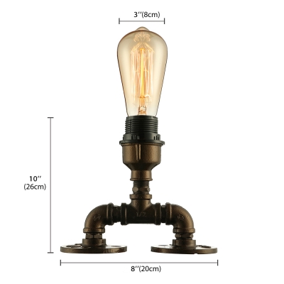Industrial Loft Table Lamp in Black Finish, 10'' Height