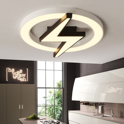 Lightning Child Bedroom Ceiling Lamp Acrylic Kids LED Flush Mount Light in Warm/White
