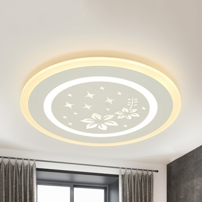 Modern Dots/Flower LED Ceiling Lamp Acrylic Flush Light in Warm/White for Living Room