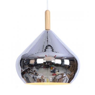 Modern Length Adjustable Ceiling Lamp 1 Light Metal Suspension Light in Chrome/Rose Gold for Bedroom