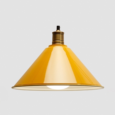 Nordic Style Conical Hanging Light Metal 1 Light Macaron Colored Pendant Lamp for Restaurant