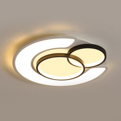 Round Living Room Ceiling Mount Light Acrylic Contemporary LED Flush Light in Neutral/Warm/White