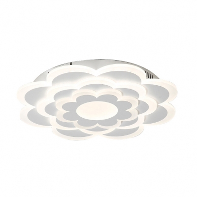 White Petal LED Ceiling Fixture Modern Acrylic Flushmount Light in Warm/White/Stepless Dimming