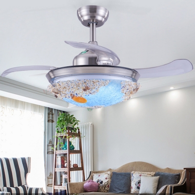 36W LED Lighting Fixture for Bedroom Living Room Dinning Room XEMQENER Ceiling Fan with Light and Remote 42inch, Metal