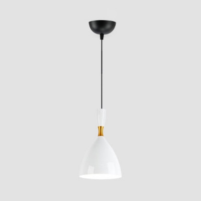 Black/Gray/White Pendant Light One Light Modern Style Aluminum Hanging Light for Restaurant