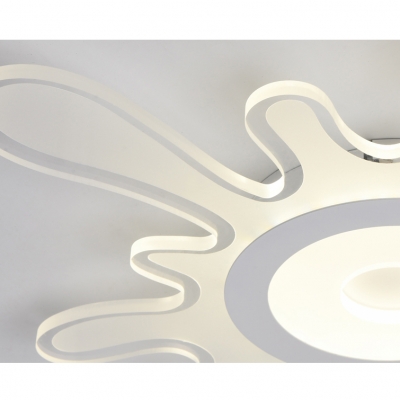 Abstracted Pattern/Heart LED Ceiling Light Acrylic Modern Flush Light in Warm/White for Boys Girls Bedroom