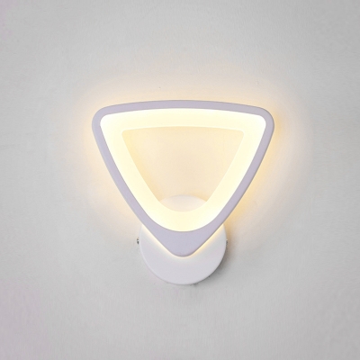 Acrylic Rhombus/Triangle LED Wall Lamp Modern White Sconce Lamp in Warm for Girl Boy Bedroom
